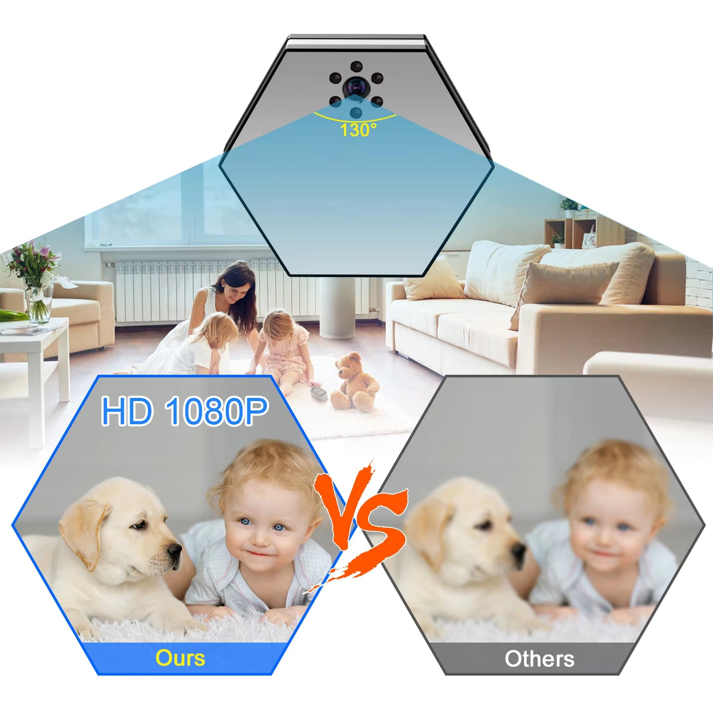 時計付きWiFiセキュリティカメラ